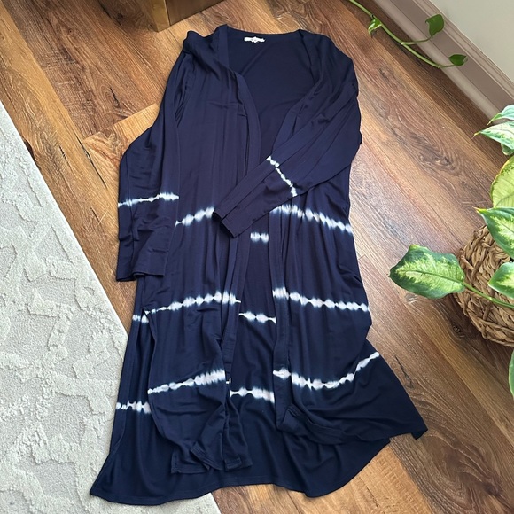 Maurices Navy and White Long Cardigan - Picture 4 of 5